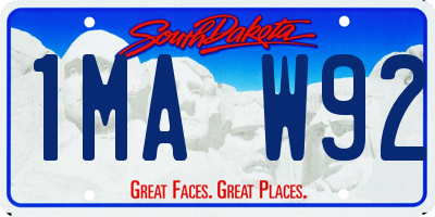 SD license plate 1MAW92