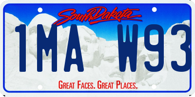 SD license plate 1MAW93