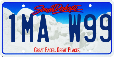 SD license plate 1MAW99