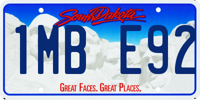 SD license plate 1MBE92