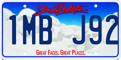 SD license plate 1MBJ92