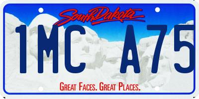 SD license plate 1MCA75