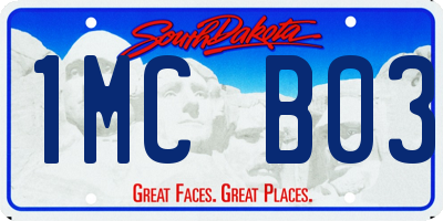 SD license plate 1MCB03