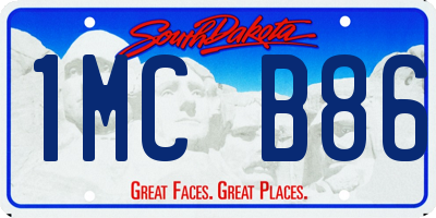 SD license plate 1MCB86
