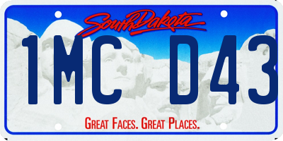 SD license plate 1MCD43