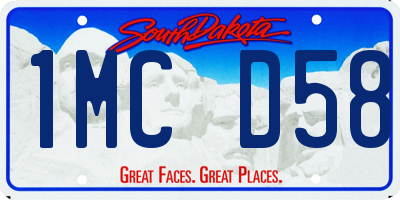 SD license plate 1MCD58