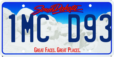SD license plate 1MCD93