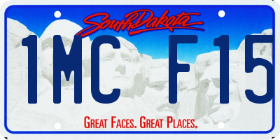 SD license plate 1MCF15