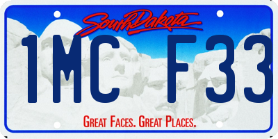 SD license plate 1MCF33