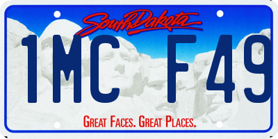SD license plate 1MCF49