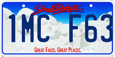 SD license plate 1MCF63