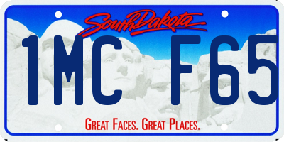SD license plate 1MCF65