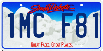 SD license plate 1MCF81