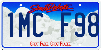 SD license plate 1MCF98
