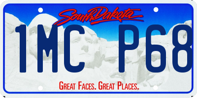 SD license plate 1MCP68