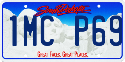SD license plate 1MCP69