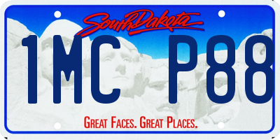 SD license plate 1MCP88