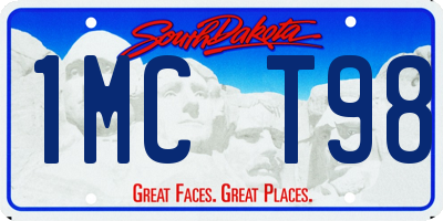 SD license plate 1MCT98