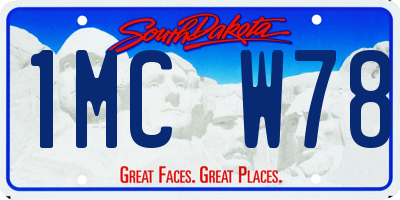 SD license plate 1MCW78