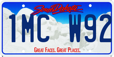 SD license plate 1MCW92