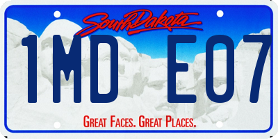 SD license plate 1MDE07