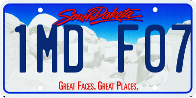 SD license plate 1MDF07