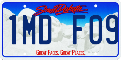 SD license plate 1MDF09