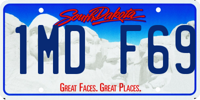 SD license plate 1MDF69