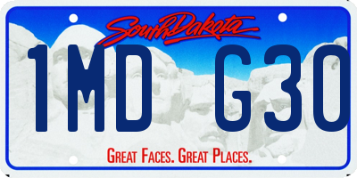 SD license plate 1MDG30