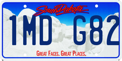 SD license plate 1MDG82