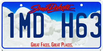 SD license plate 1MDH63