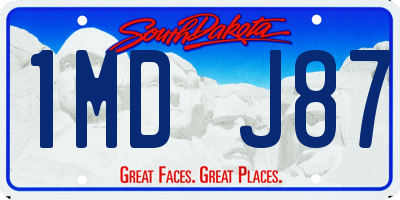 SD license plate 1MDJ87