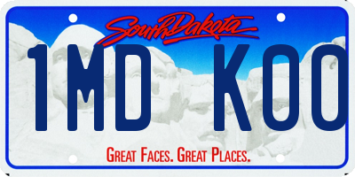 SD license plate 1MDK00