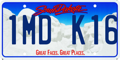 SD license plate 1MDK16