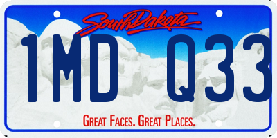 SD license plate 1MDQ33