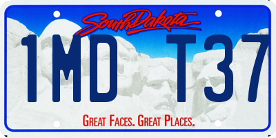 SD license plate 1MDT37