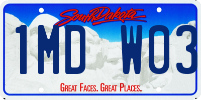 SD license plate 1MDW03