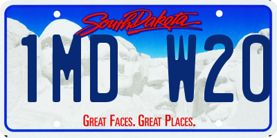 SD license plate 1MDW20