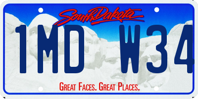 SD license plate 1MDW34