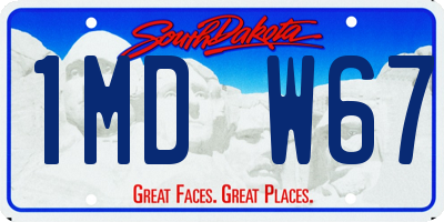 SD license plate 1MDW67