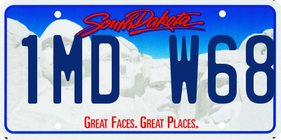 SD license plate 1MDW68
