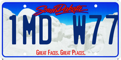SD license plate 1MDW77