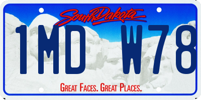 SD license plate 1MDW78