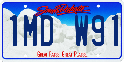 SD license plate 1MDW91