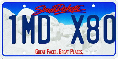 SD license plate 1MDX80