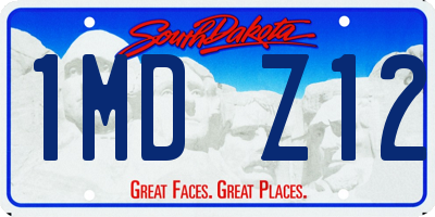 SD license plate 1MDZ12