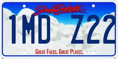 SD license plate 1MDZ22