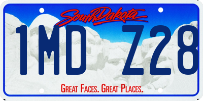 SD license plate 1MDZ28