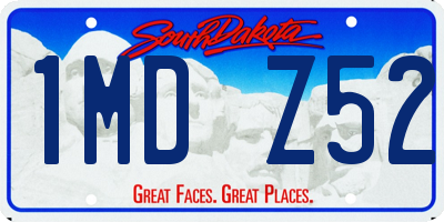 SD license plate 1MDZ52
