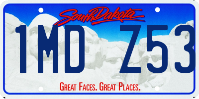 SD license plate 1MDZ53
